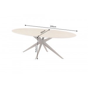 PANDORA design kerámia étkezőasztal - 220cm - travertin