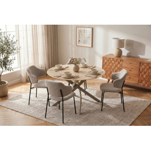 LISBOA design kerek étkezőasztal - 120cm - travertin