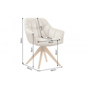 PAPILLON design forgatható szék - beige/tölgy