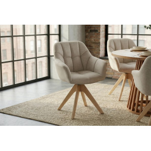 PAPILLON design forgatható szék - beige/tölgy INVICTA