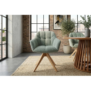 PAPILLON design forgatható szék - zöld/tölgy INVICTA