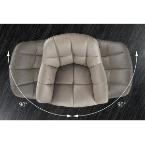 PAPILLON design forgatható szék - valódi bőr - taupe