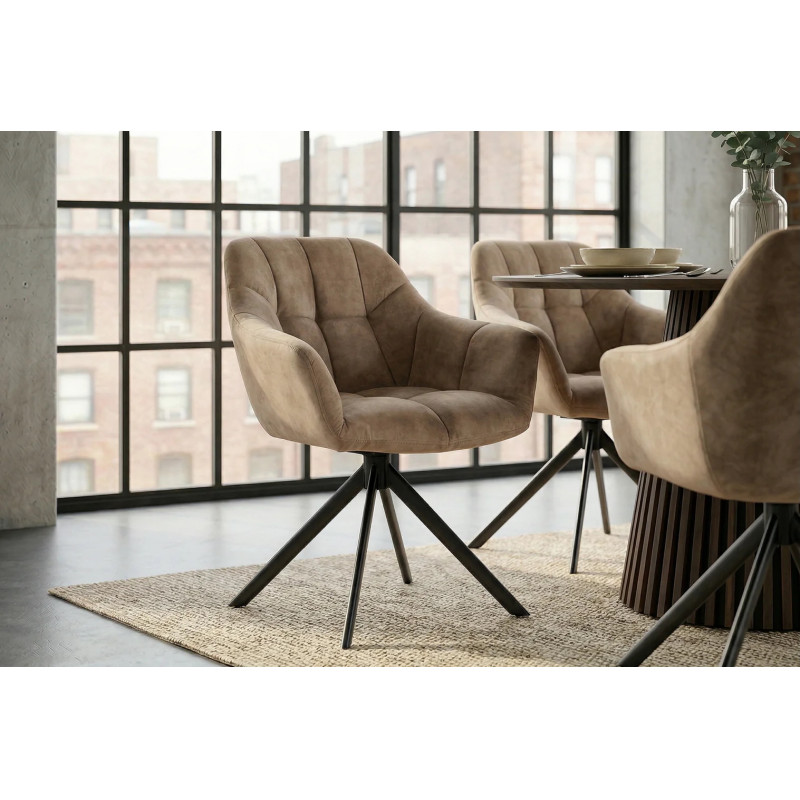 PAPILLON design forgatható szék - beige/fekete