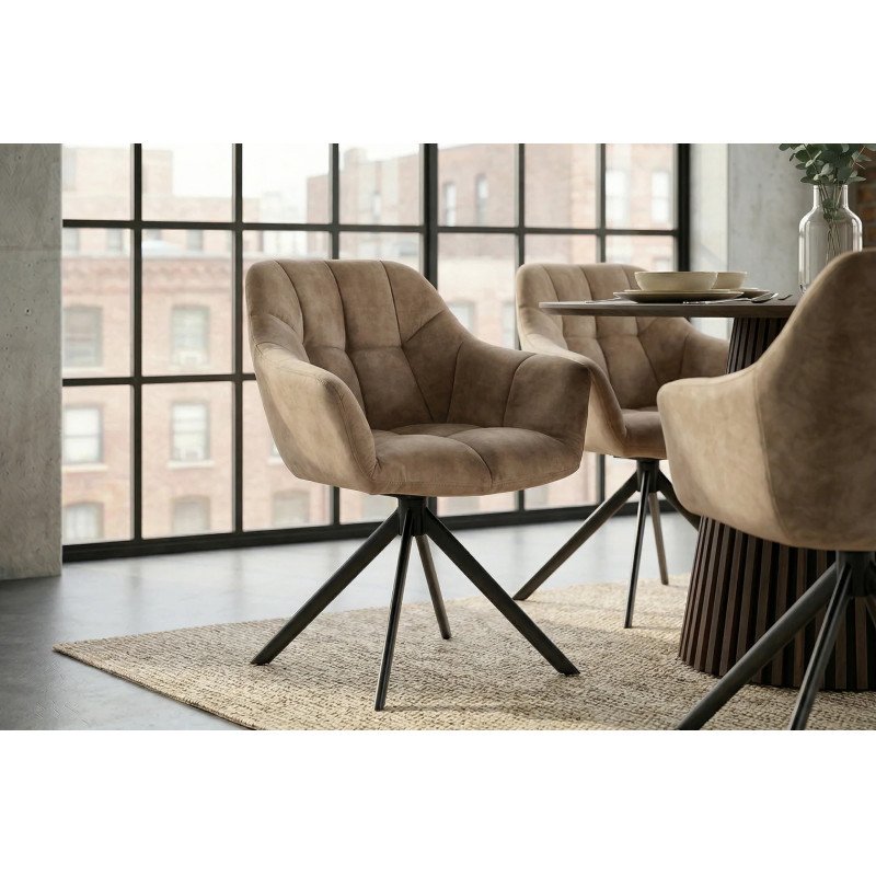 PAPILLON design forgatható szék - beige/fekete