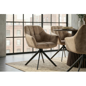 PAPILLON design forgatható szék - beige/fekete INVICTA