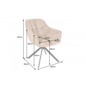 PAPILLON design forgatható szék - beige/fekete