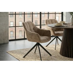 PAPILLON design forgatható szék - beige/fekete
