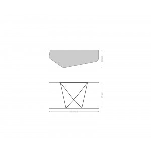 LORIEN prémium kerámia konzolasztal - travertin - 140cm