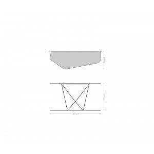 LORIEN prémium kerámia konzolasztal - travertin - 140cm