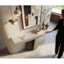 ELIRA prémium kerámia konzolasztal - travertin - 140cm