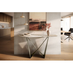 LORIEN prémium kerámia konzolasztal - beige - 140cm bútor