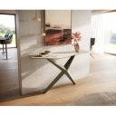 MYRELL prémium kerámia konzolasztal - beige - 140cm