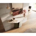 LUMIERE prémium kerámia konzolasztal - beige - 140cm