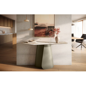 LUMIERE prémium kerámia konzolasztal - beige - 140cm bútor
