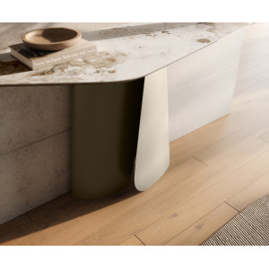 LUMIERE prémium kerámia konzolasztal - beige - 140cm