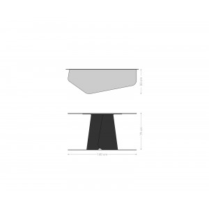 LUMIERE prémium kerámia konzolasztal - beige - 140cm