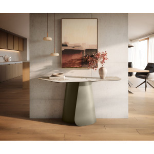 LUMIERE prémium kerámia konzolasztal - beige - 140cm