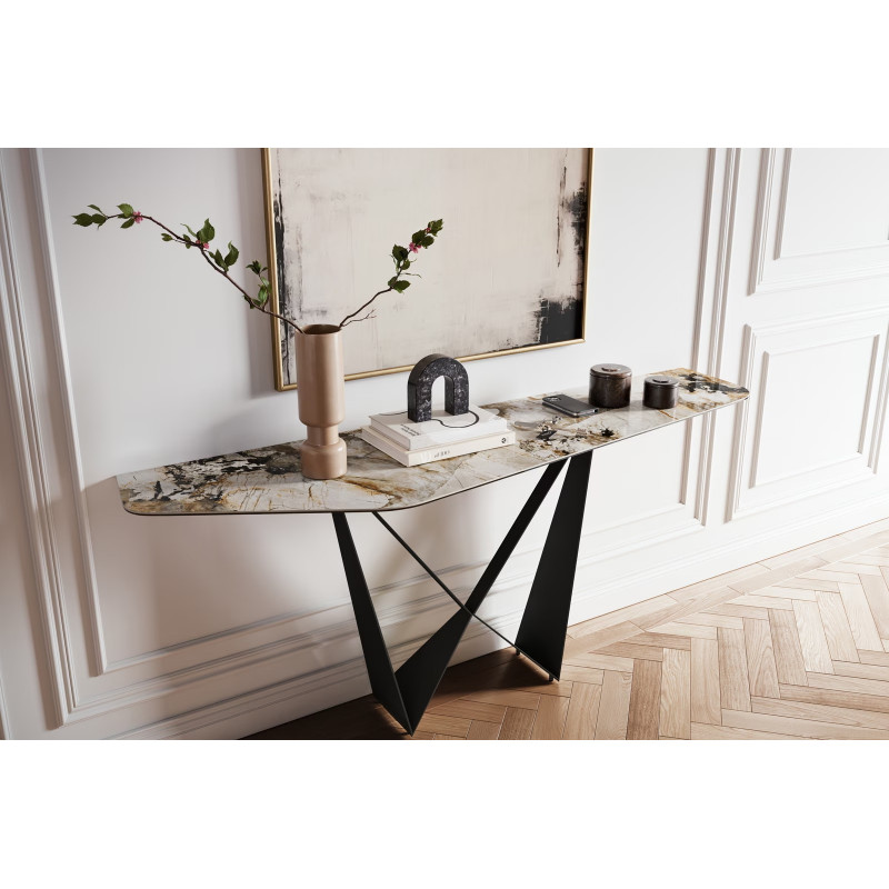 LORIEN prémium kerámia konzolasztal - beige- 180cm