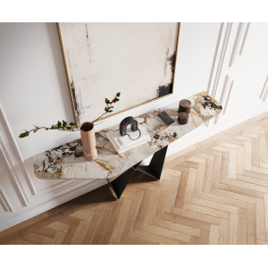 LORIEN prémium kerámia konzolasztal - beige- 180cm