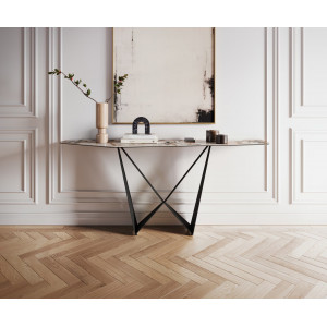LORIEN prémium kerámia konzolasztal - beige- 180cm