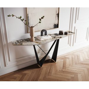 LORIEN prémium kerámia konzolasztal - beige- 180cm