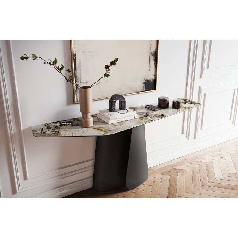 LUMIERE prémium kerámia konzolasztal - beige - 180cm