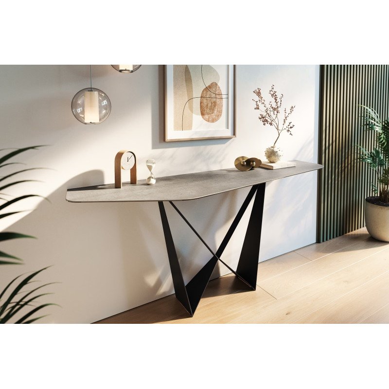 LORIEN prémium kerámia konzolasztal - beton- 180cm