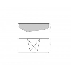 LORIEN prémium kerámia konzolasztal - beton- 180cm