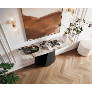 ELIRA prémium kerámia konzolasztal - beige - 140cm
