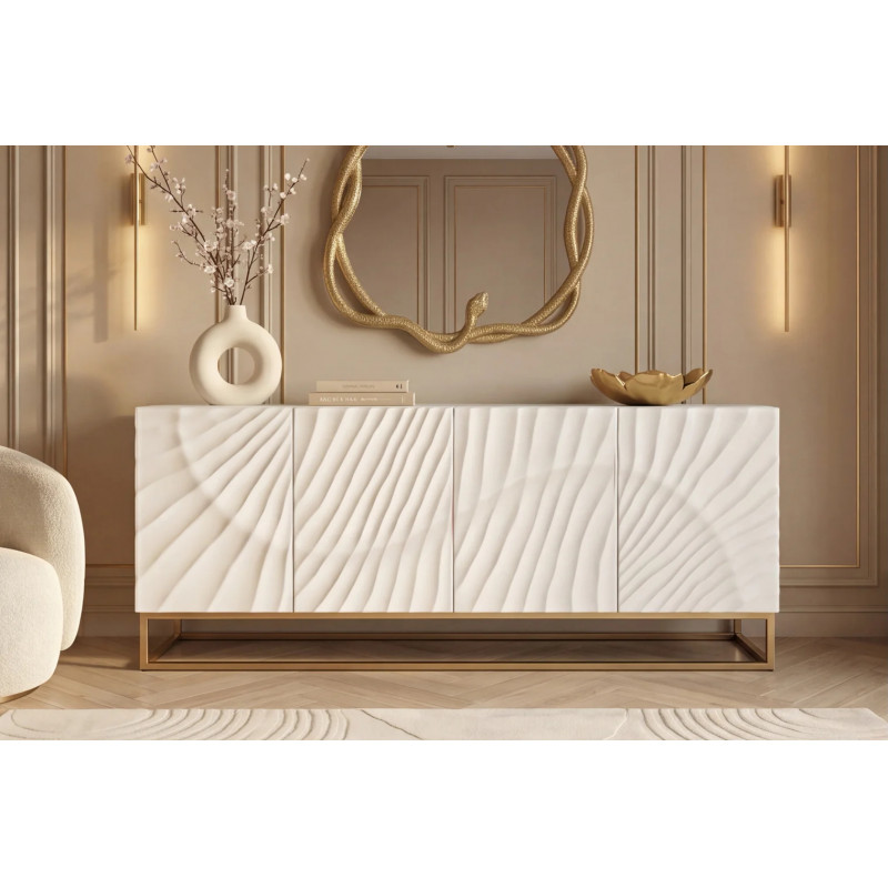 ELIXYR luxus mangófa komód - 177cm - fehér