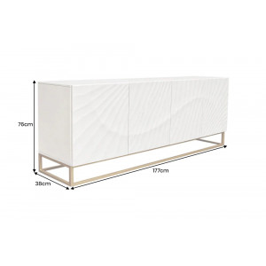 ELIXYR luxus mangófa komód - 177cm - fehér