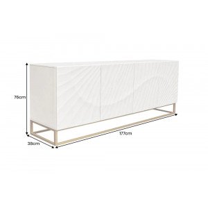 ELIXYR luxus mangófa komód - 177cm - fehér