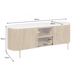 TRES CHIC modern mangófa TV-szekrény - 140cm