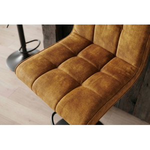 MODENA design bársony bárszék- mustársárga