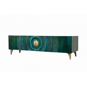 GOLDEN SUNSET design mangófa TV-szekrény - 180cm - türkiz
