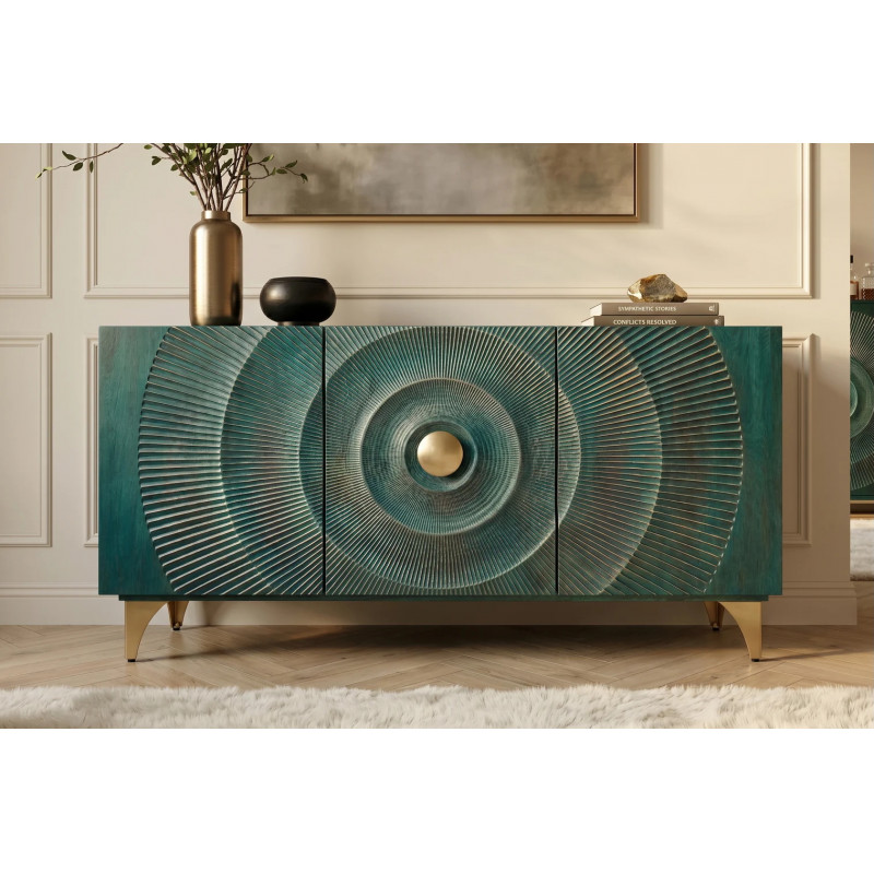GOLDEN SUNSET komód -140cm - türkiz