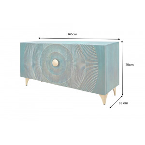 GOLDEN SUNSET komód -140cm - türkiz