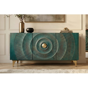 GOLDEN SUNSET komód -140cm - türkiz INVICTA