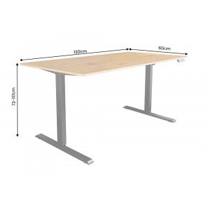 OAK DESK állítható magasságú íróasztal - 120cm