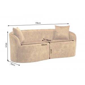 ELEMENTAL design kanapé - 180cm - mustár