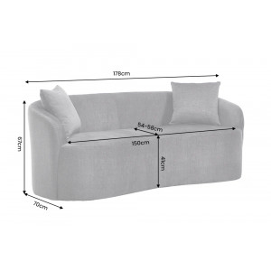 ELEMENTAL design kanapé - 180cm - szürke