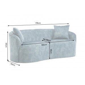 ELEMENTAL design kanapé - 180cm - türkiz