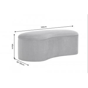 ELEMENTAL design puff/tároló - 120cm - szürke