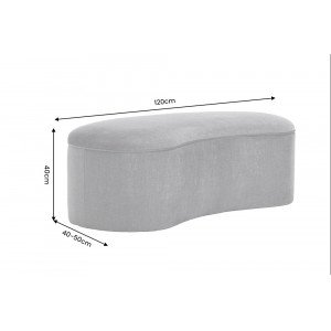 ELEMENTAL design puff/tároló - 120cm - szürke