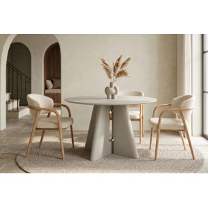 ORGANICO modern kerek étkezőasztal - 120cm - beige Étkezőasztalok
