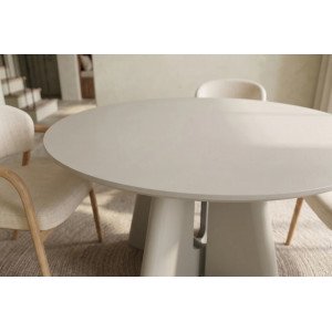ORGANICO modern kerek étkezőasztal - 120cm - beige