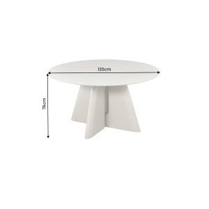 ORGANICO modern kerek étkezőasztal - 120cm - beige