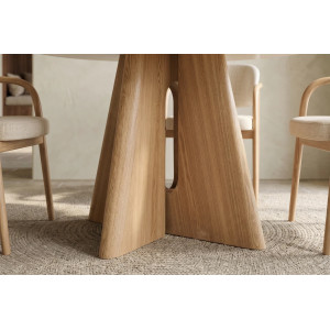 ORGANICO modern kerek étkezőasztal - 120cm - travertin