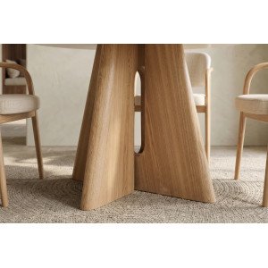 ORGANICO modern kerek étkezőasztal - 120cm - travertin