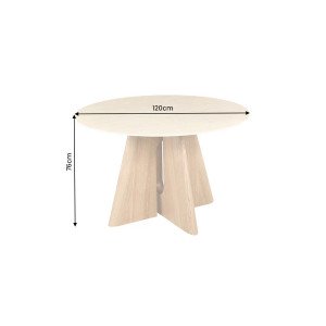 ORGANICO modern kerek étkezőasztal - 120cm - travertin
